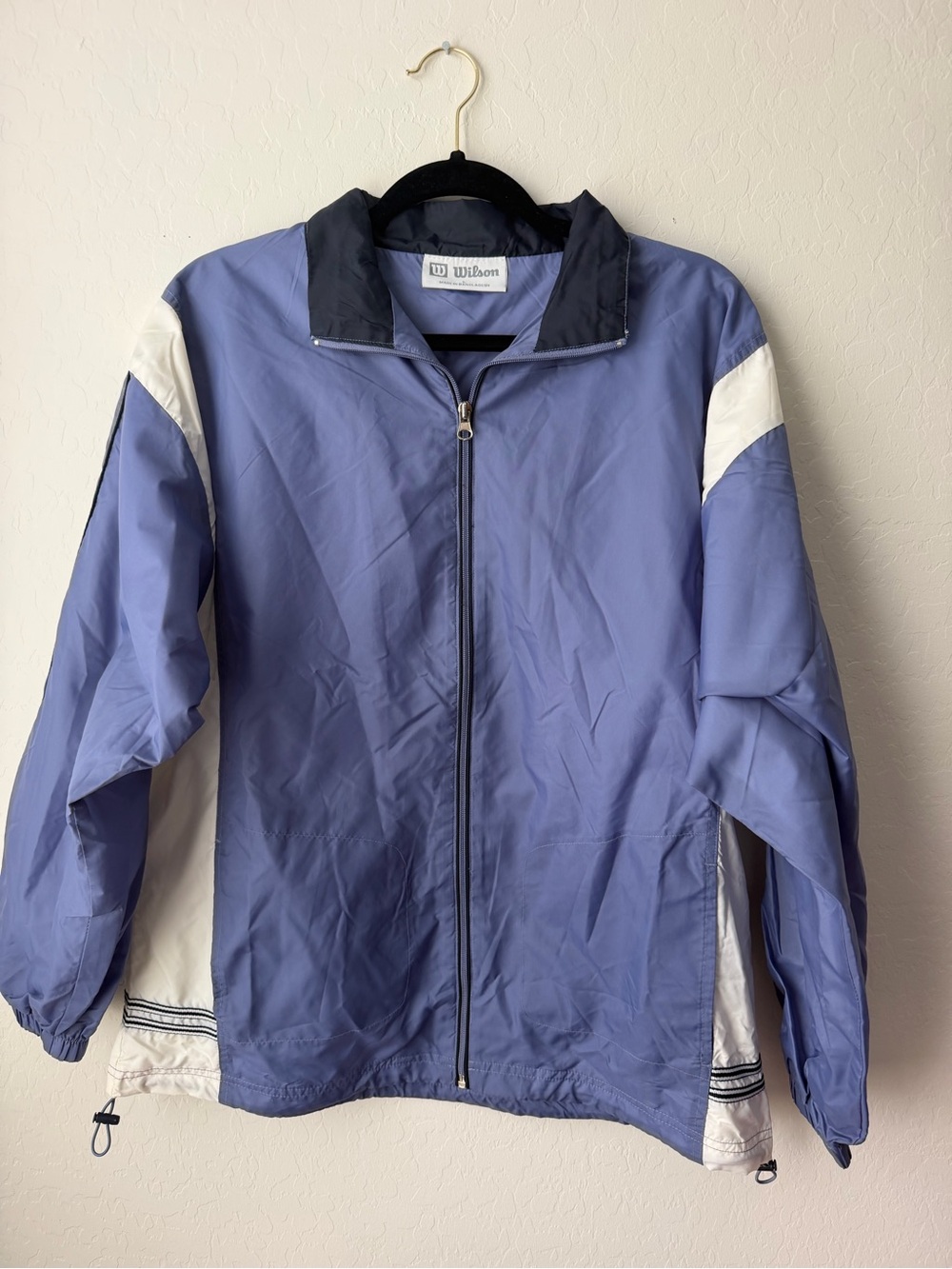 Wilson Men’s Blue and White Full-Zip Windbreaker Jacket